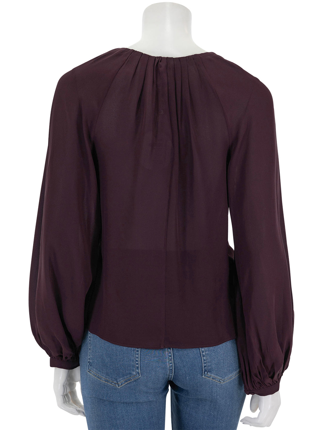 Back view of STAUD's fabian top in merlot.