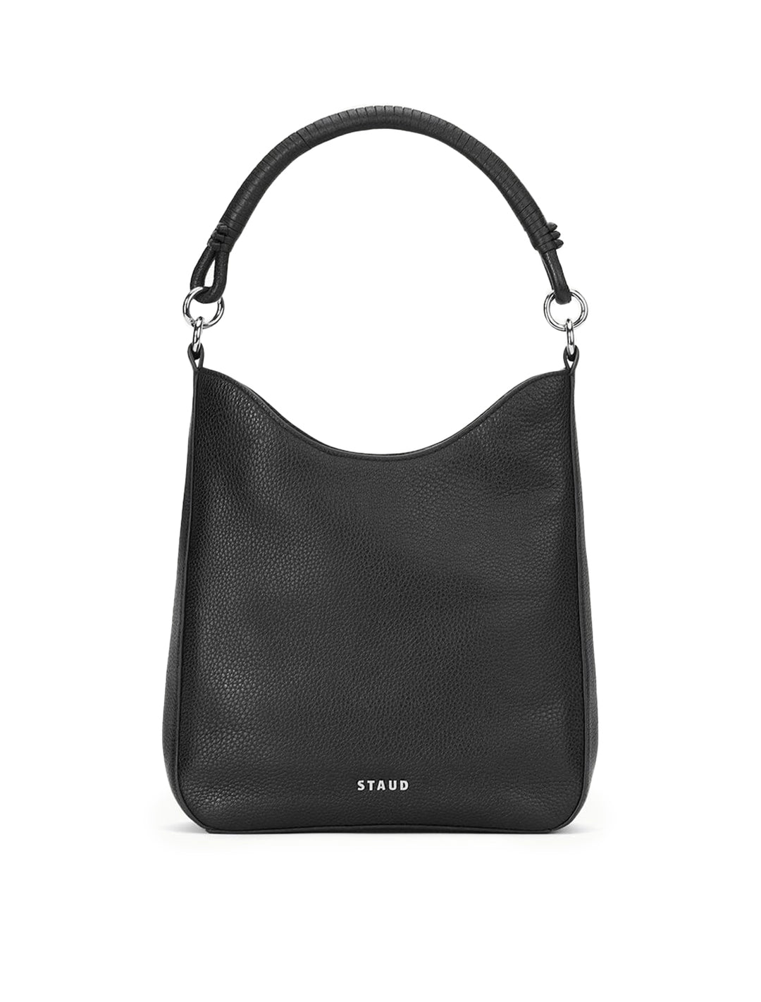 Back view of Staud's mel shoulder bag in black.