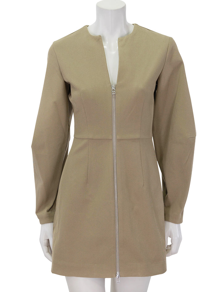 Front view of STAUD's mini katja dress in birch.