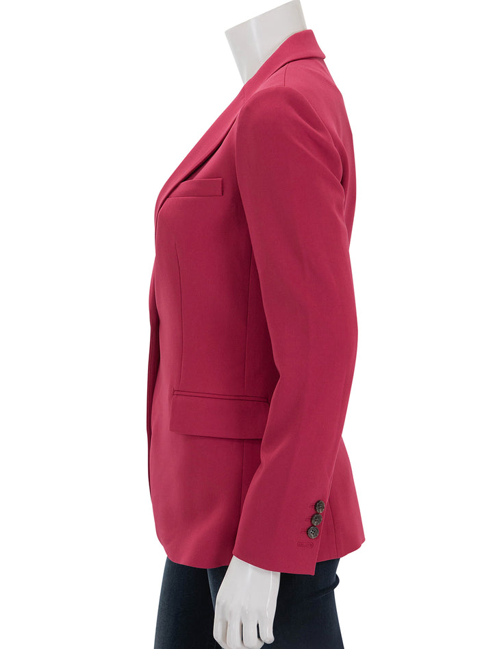 side view of staple blazer in deep rose