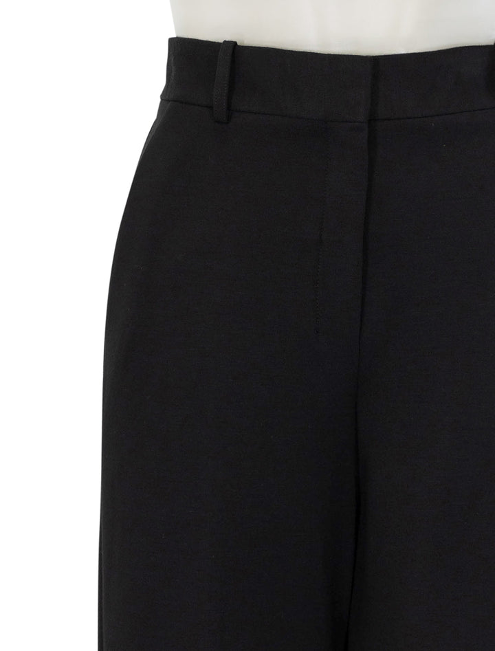 Close-up view of Theory's trouser in black.