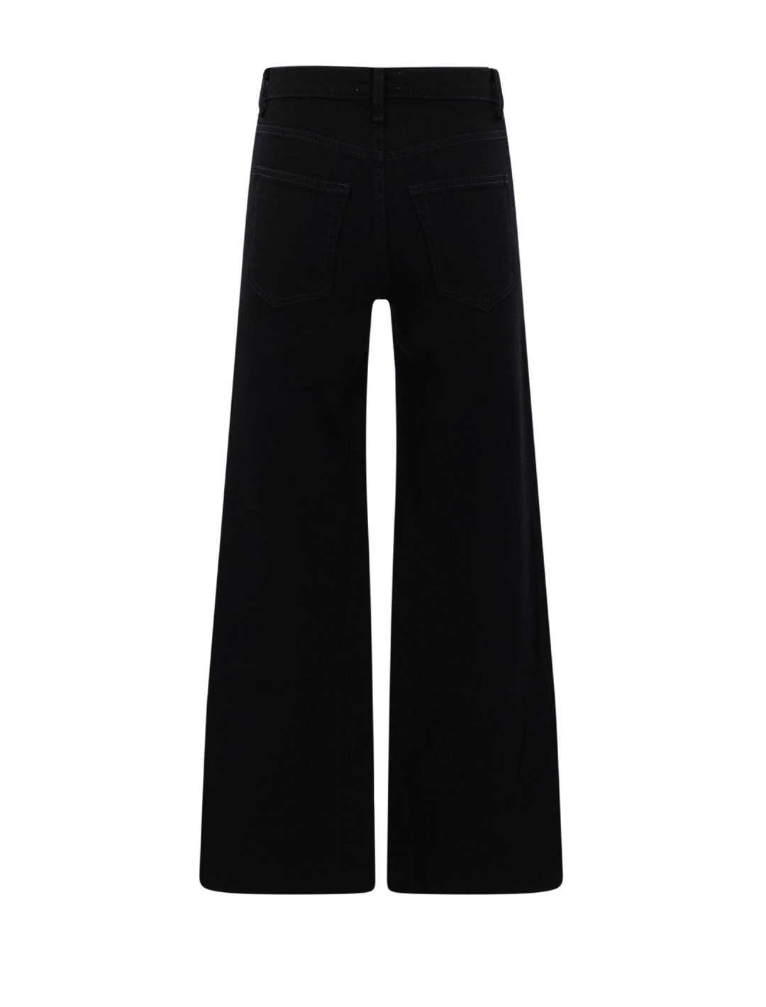 crop wide leg in black resin jeans