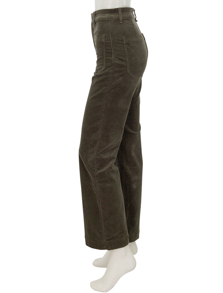 Side view of ASKK NY's Sailor Pant in Safari Green.