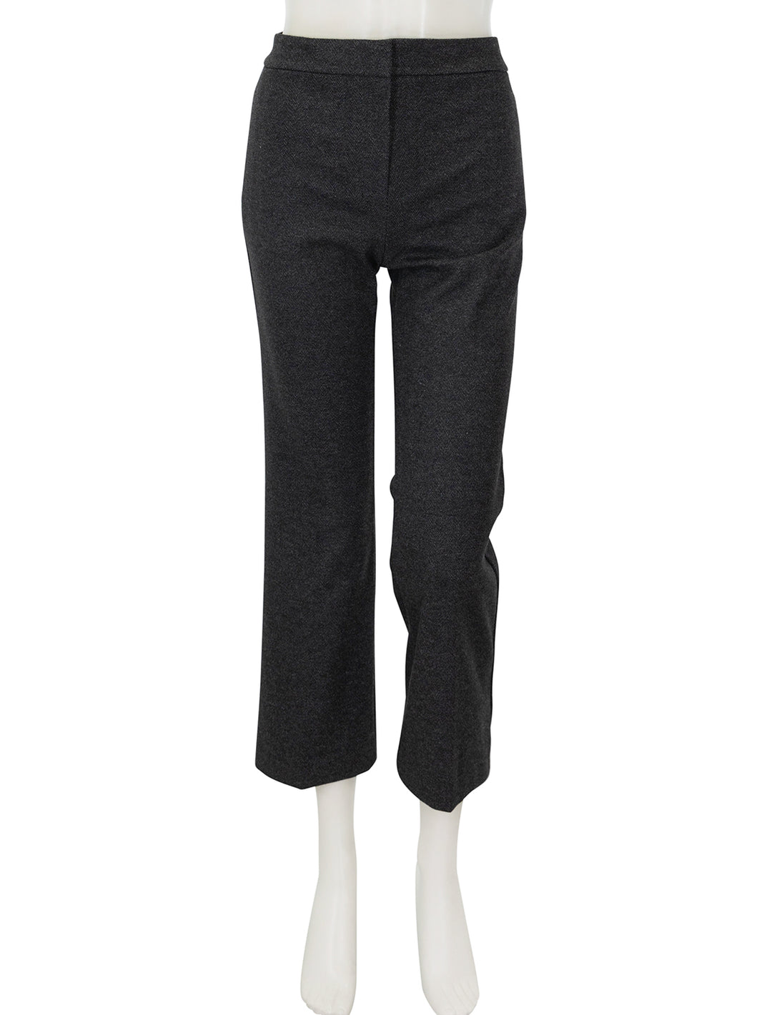 Front view of Theory's Kick Pant in Charcoal Herringbone.