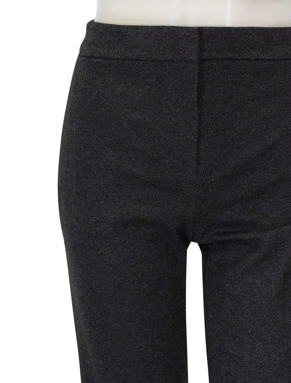 Close-up view of Theory's Kick Pant in Charcoal Herringbone.