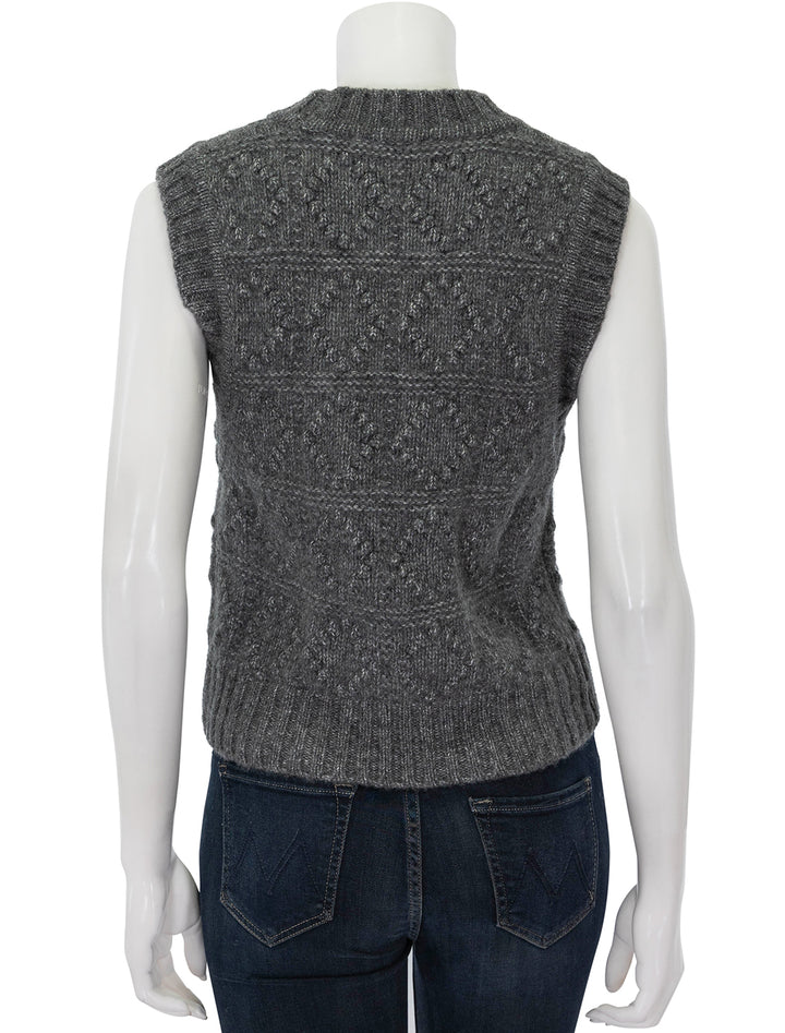 Back view of GANNI's bubble vest in phantom grey.