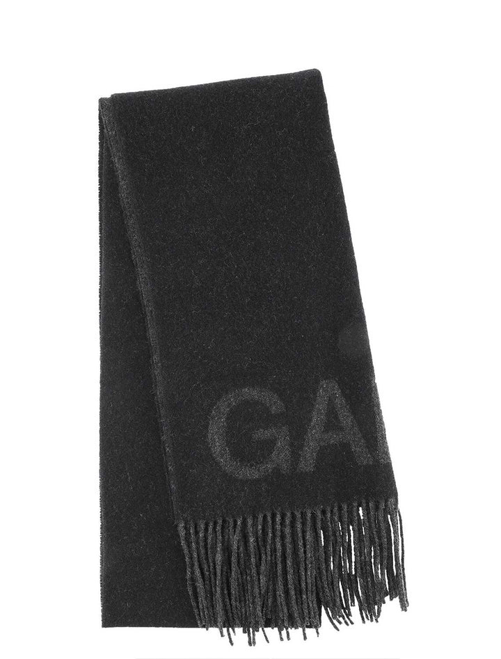 fringed logo scarf in black (2)