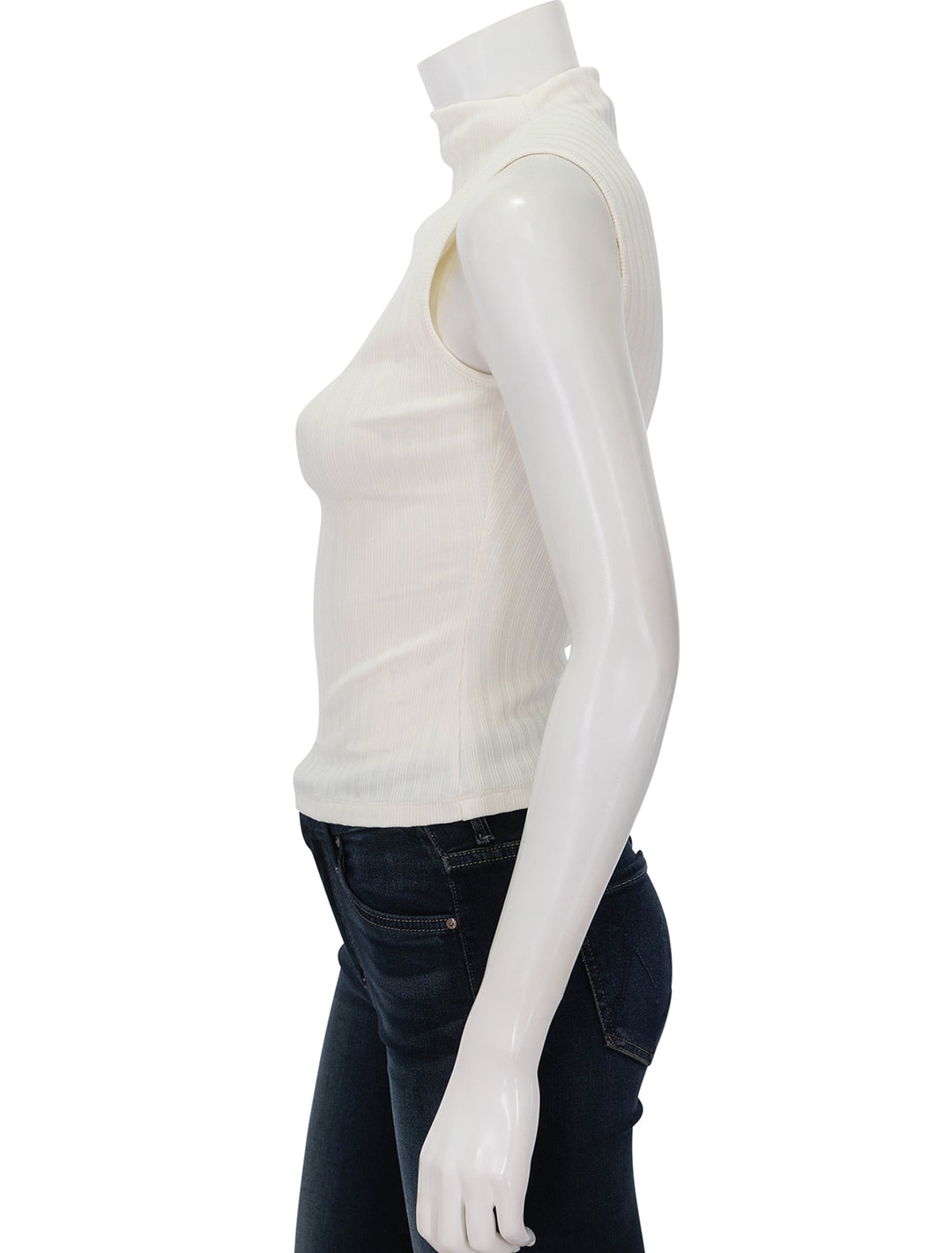 Side view of Veronica Beard's Alora Top in Ivory.