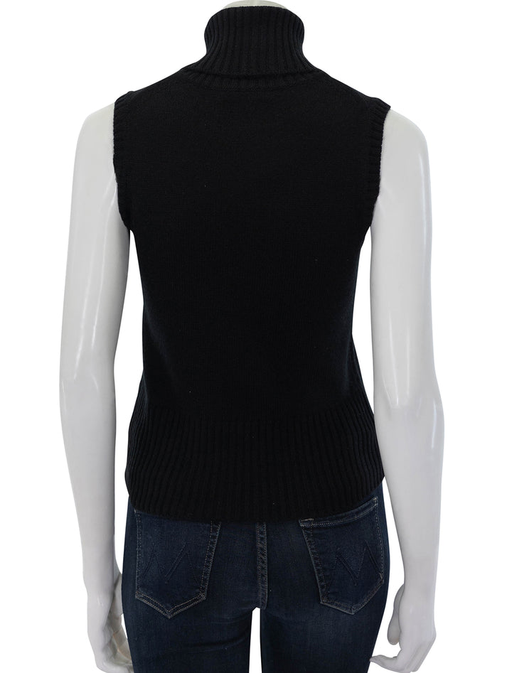 Back view of Veronica Beard's mazzy cashmere shell in black.