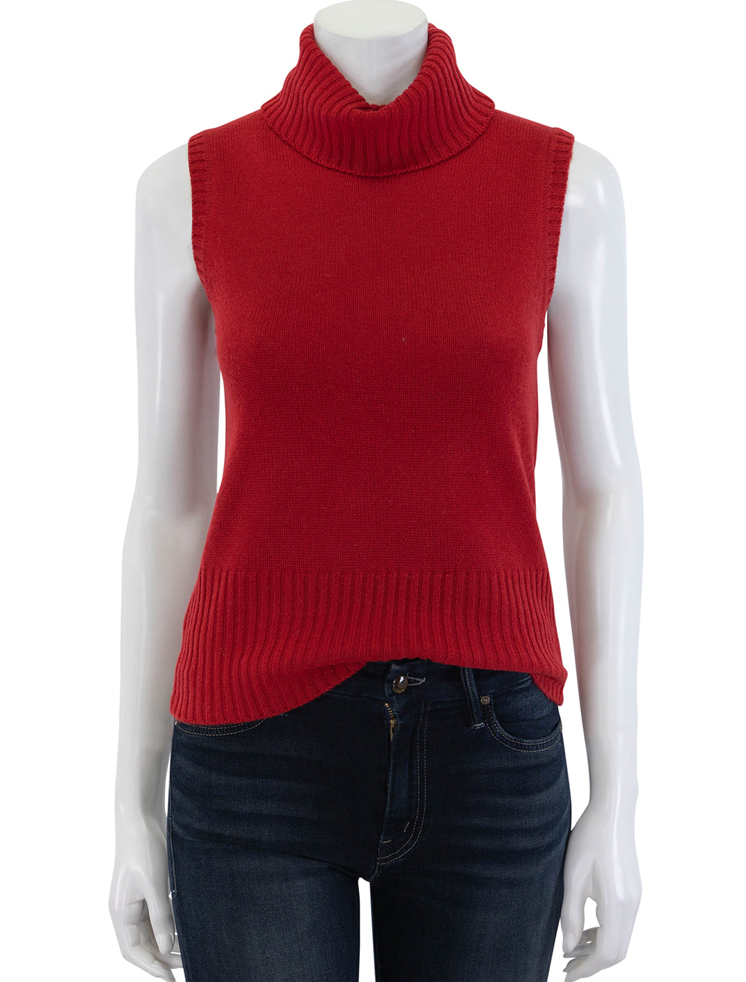 Front view of Veronica Beard's mazzy cashmere shell in crimson.