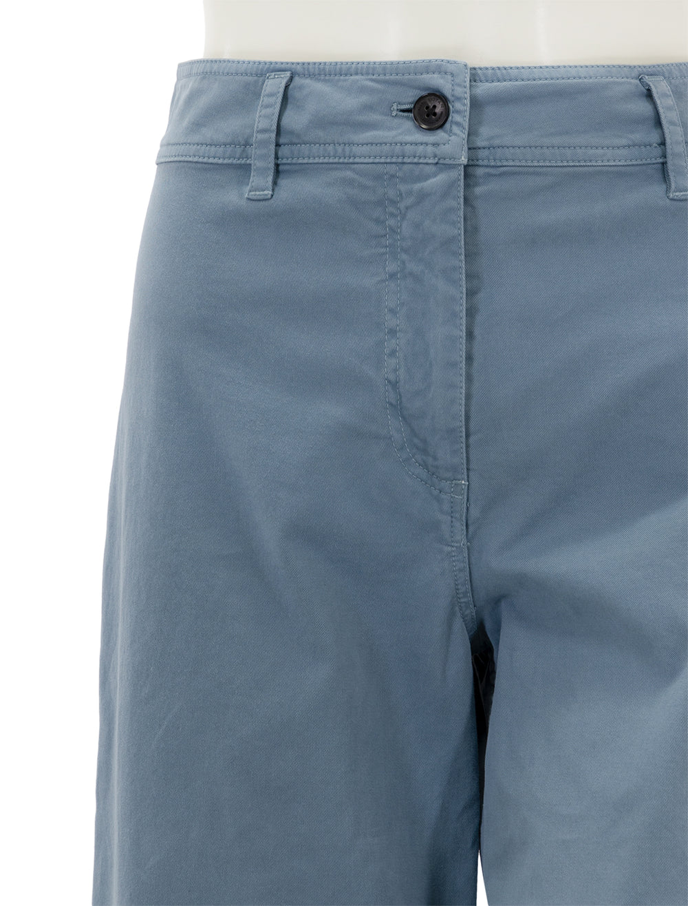 Close-up view of Nili Lotan's megan pant in vintage blue.