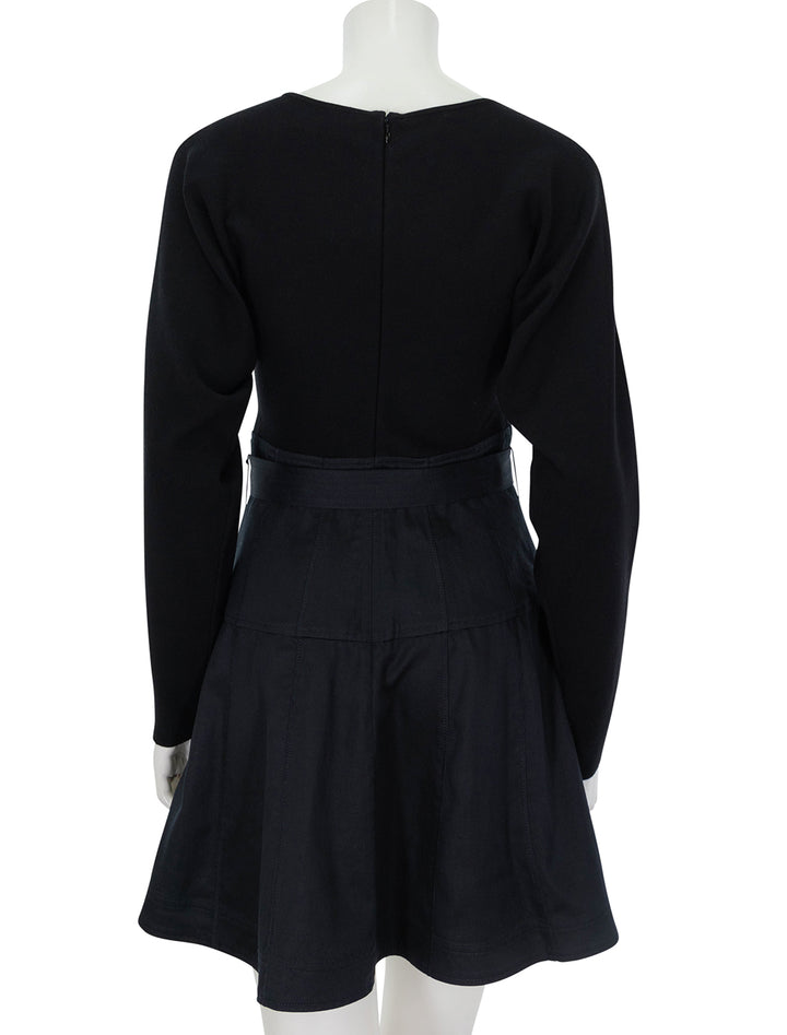 Back view of Ulla Johnson's aremi dress in noir.