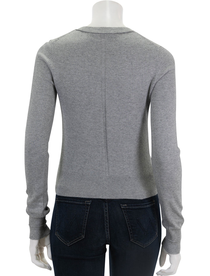 Back view of Derek Lam 10 Crosby's thibeaut long sleeve in medium heather grey.