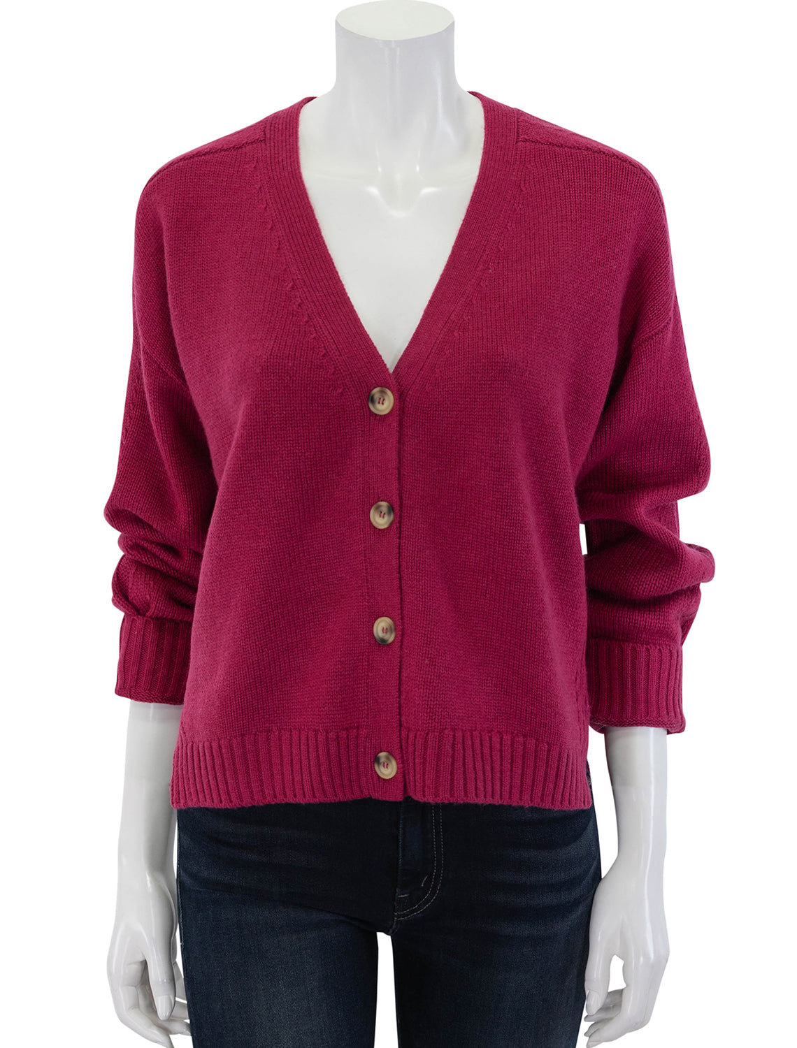 Fashion dark red cardigan womens