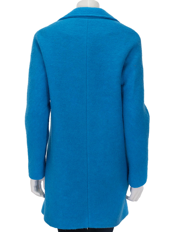 Back view of Vilagallo's alberta coat in bright blue.