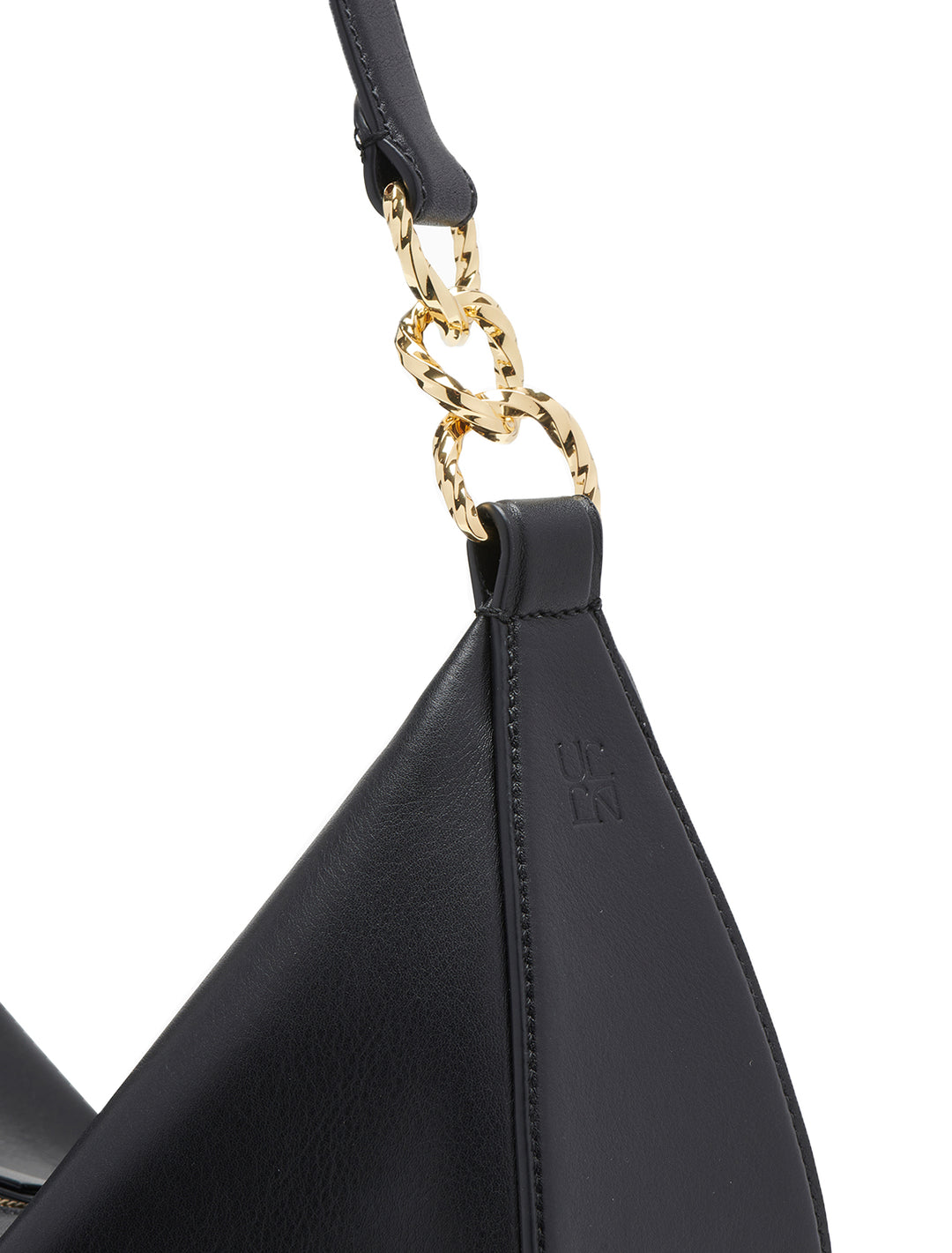 Close-up view of Ulla Johnson's twyla large hobo in noir.