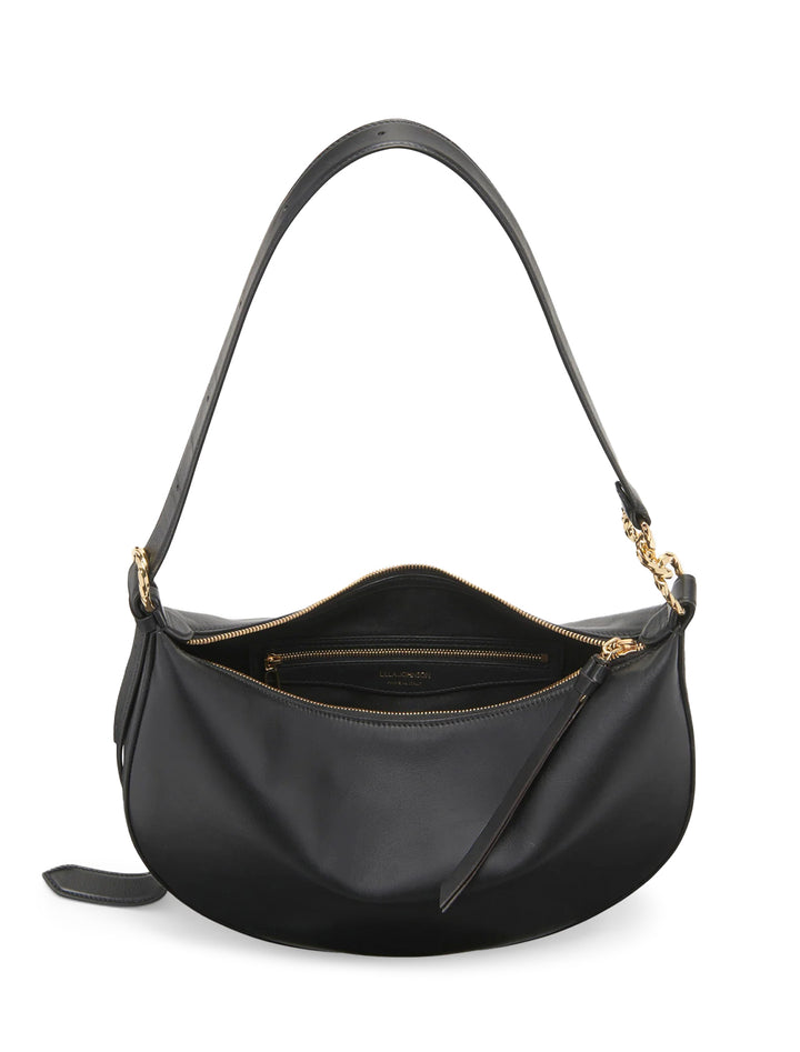 Inside view of Ulla Johnson's twyla small hobo in noir.