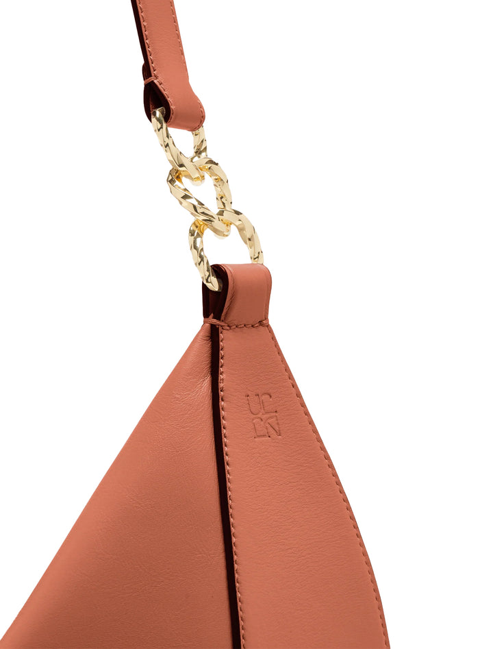 Close-up view of Ulla Johnson's twyla large hobo in sierra.