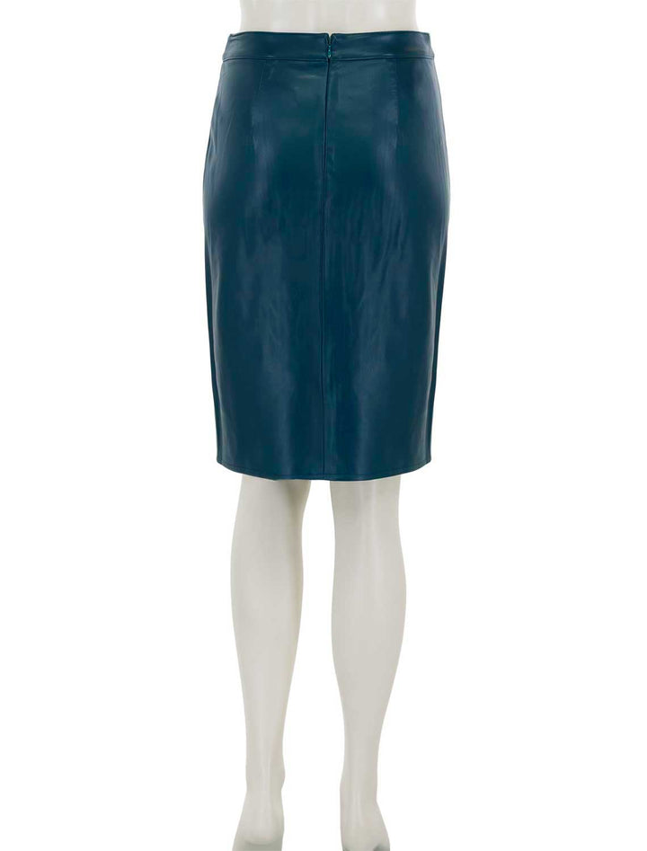 back view of amira pencil skirt in dark teal