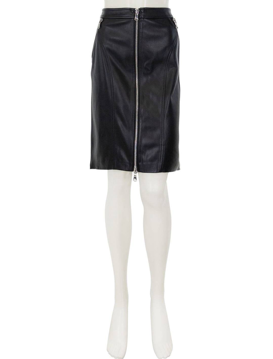 Front view of L'Agence's Ambrose Zip Pencil Skirt in Black.