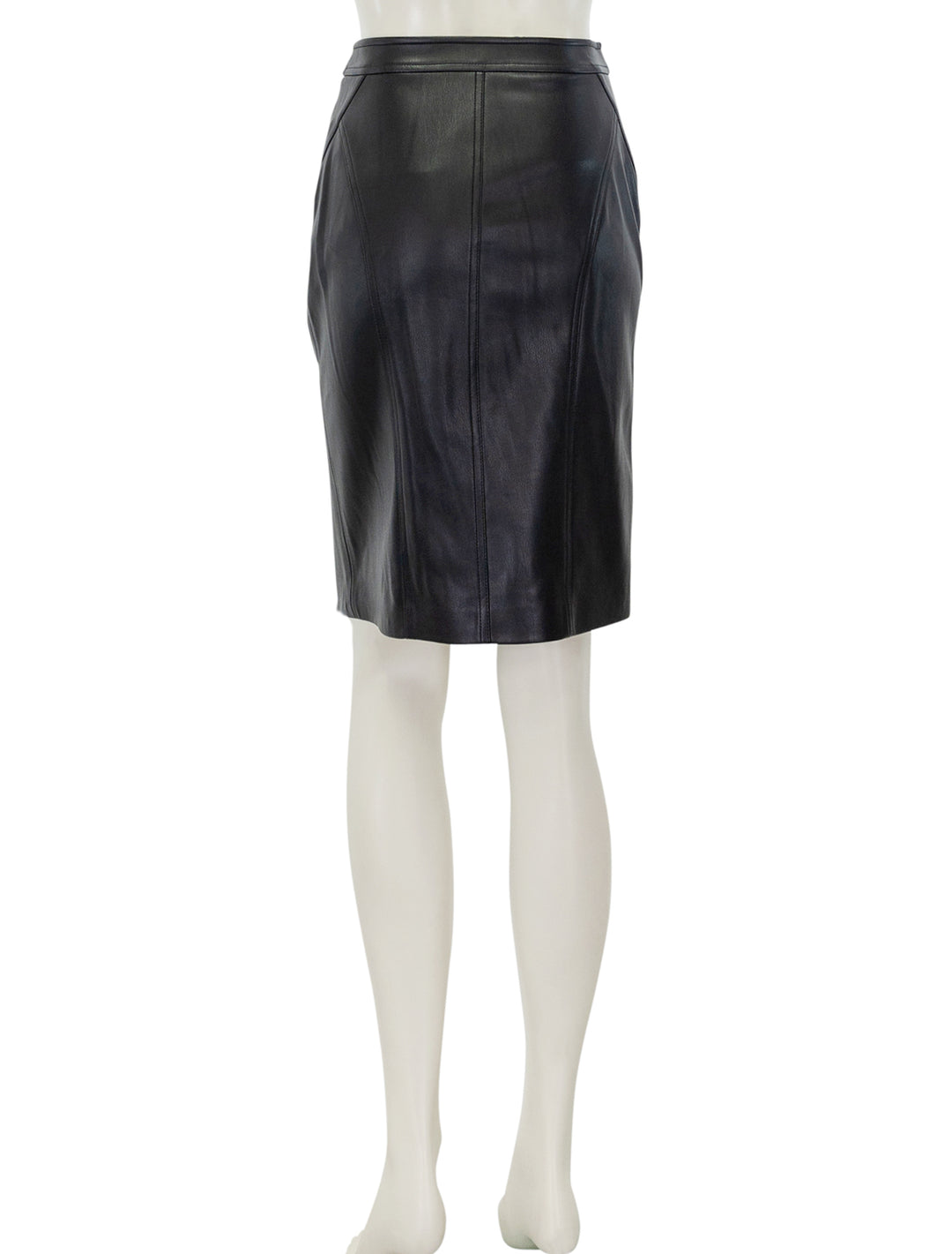 Back view of L'Agence's Ambrose Zip Pencil Skirt in Black.