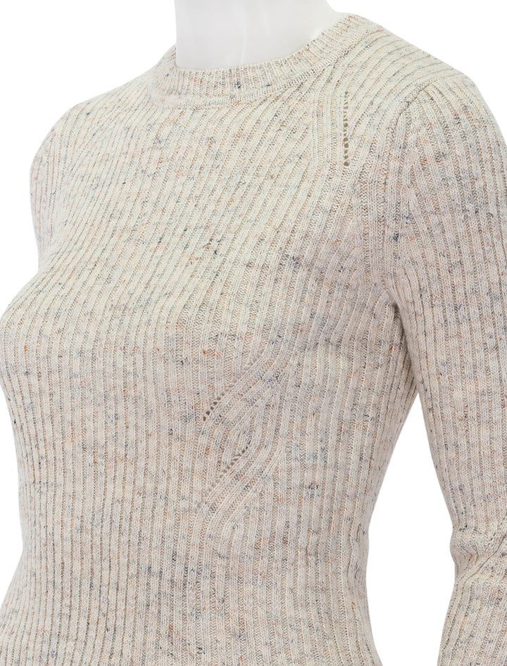 Close-up view of Sessun's wasdale pullover in whistone.