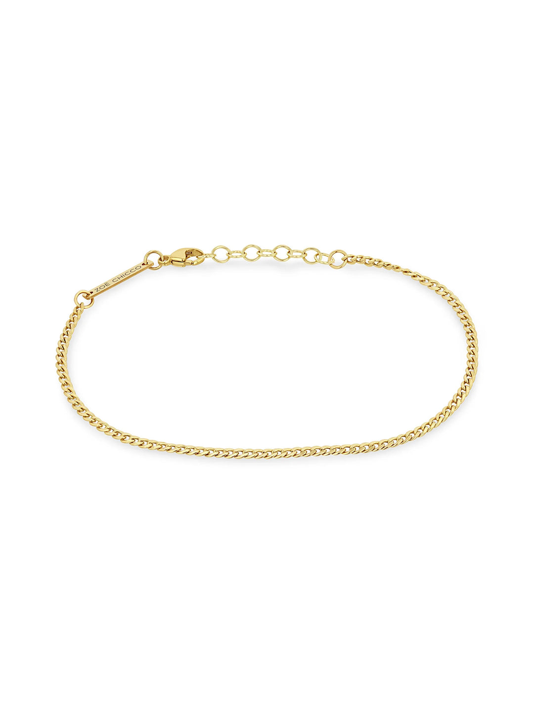 Front view of Zoe Chicco's 14k xs curb chain bracelet.