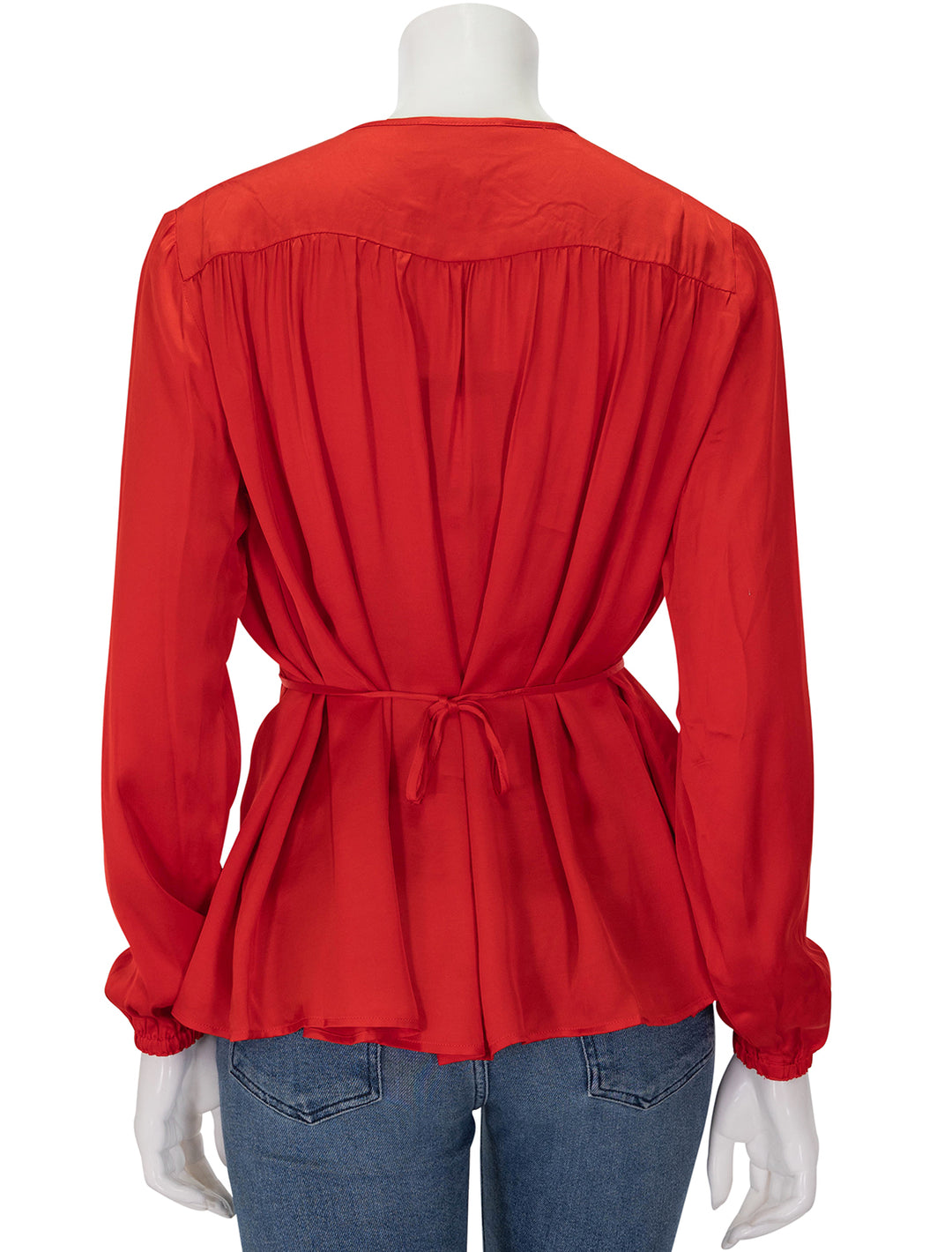 Back view of Saint Art's arya blouse in molten lava.