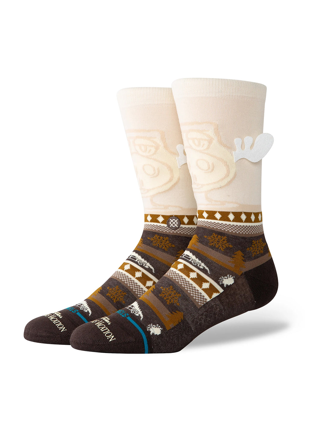 Side angle view of Stance's have some eggnog socks.