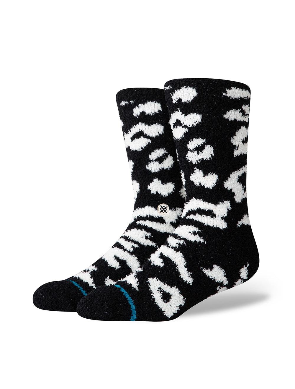 Side angle view of Stance's purrfect crew socks.