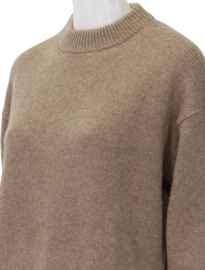 Close-up view of Rails' miranda sweater in oatmeal.