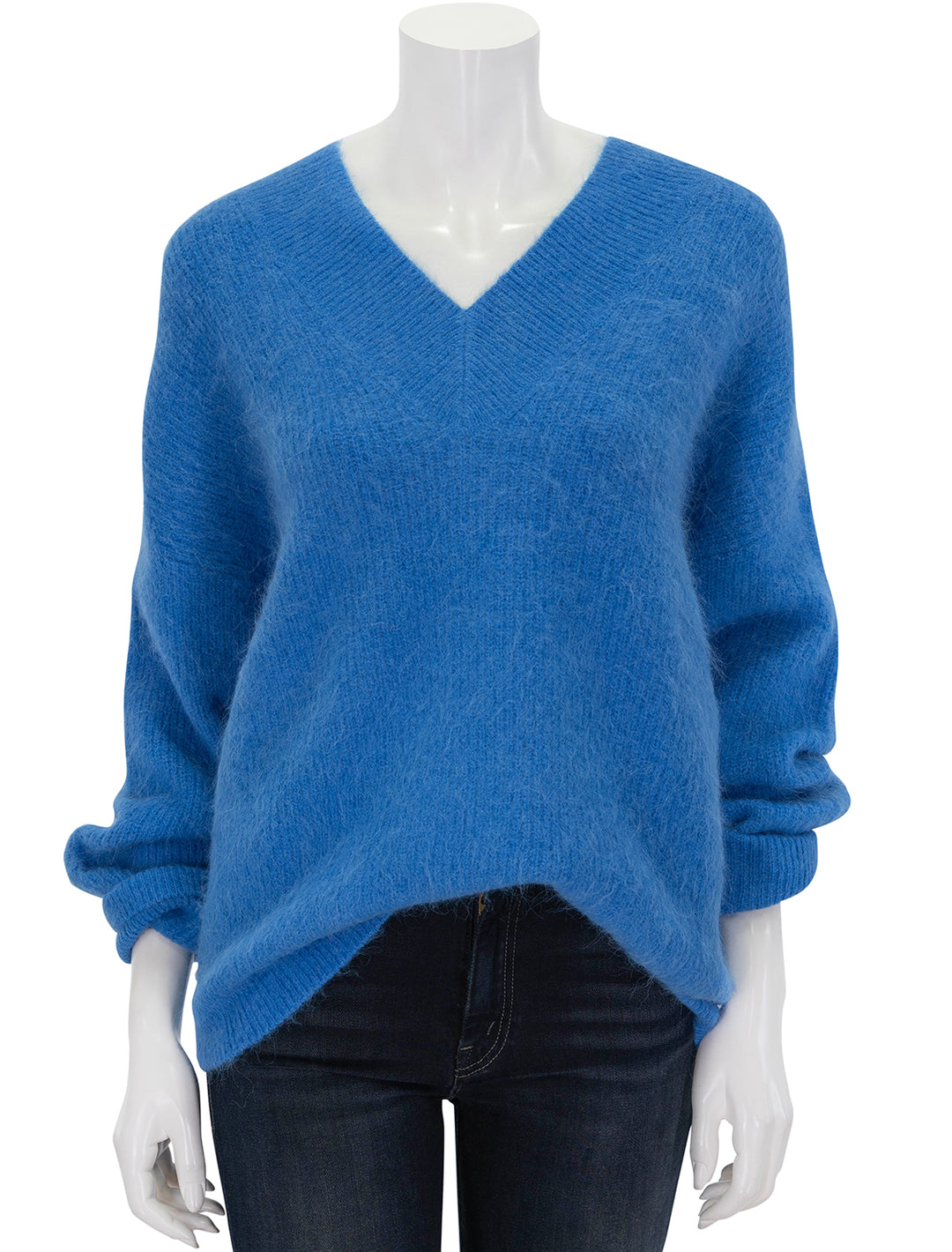 Front view of Rails' jodie vneck sweater in cobalt.