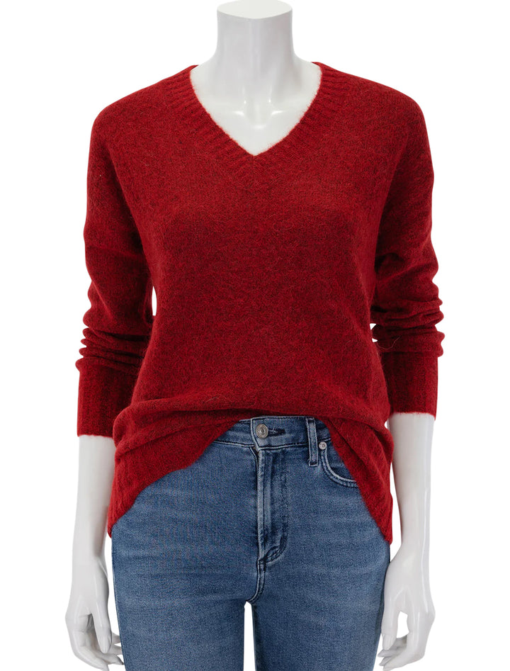 aubrey vneck pullover in merlot