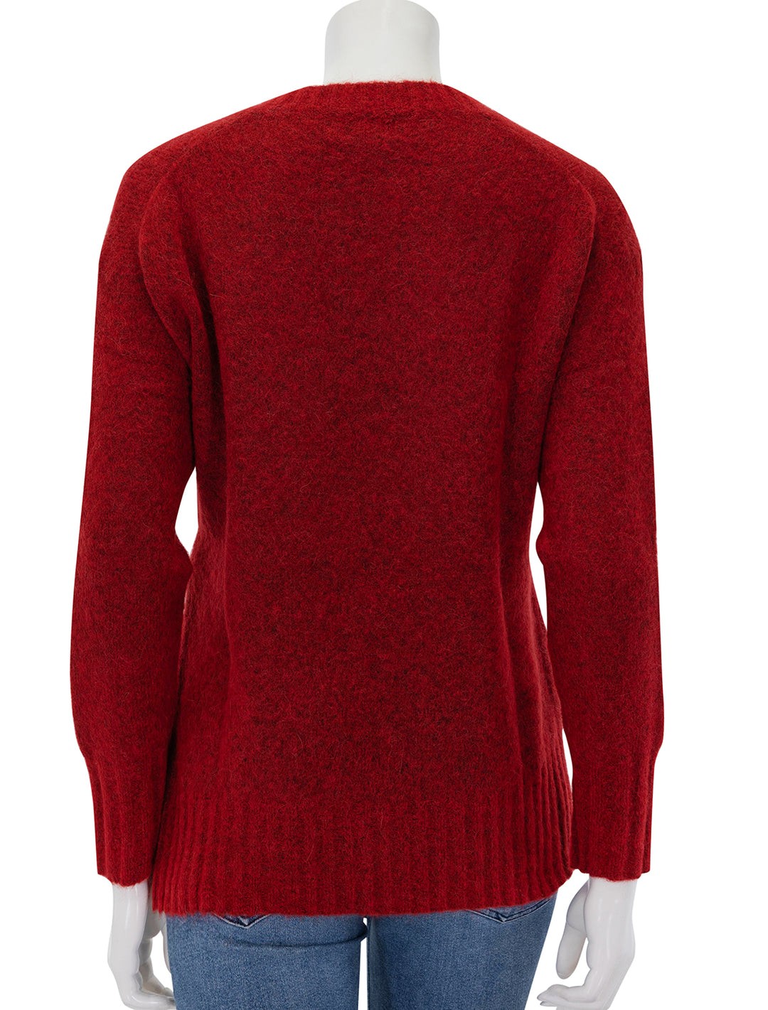 Back view of  Line's aubrey vneck pullover in merlot.