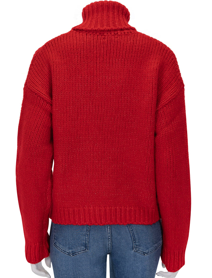 Back view of Line's amelie turtleneck in scarlet.