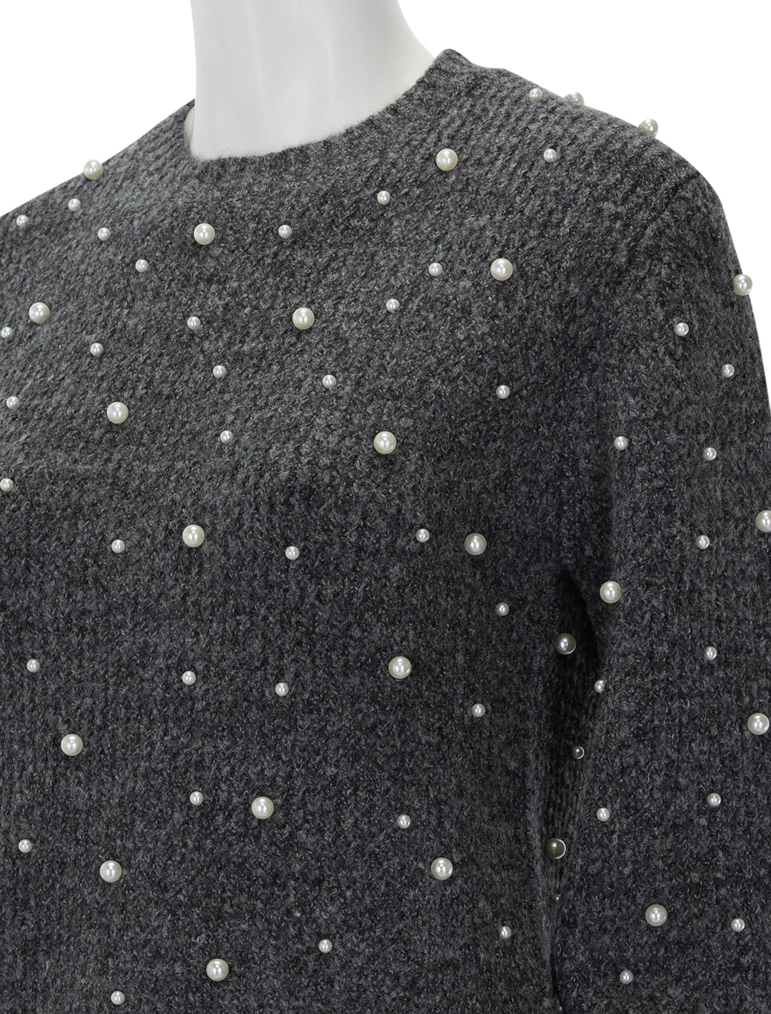 Close-up view of John + Jenn's augustus pullover in bejeweled granite.