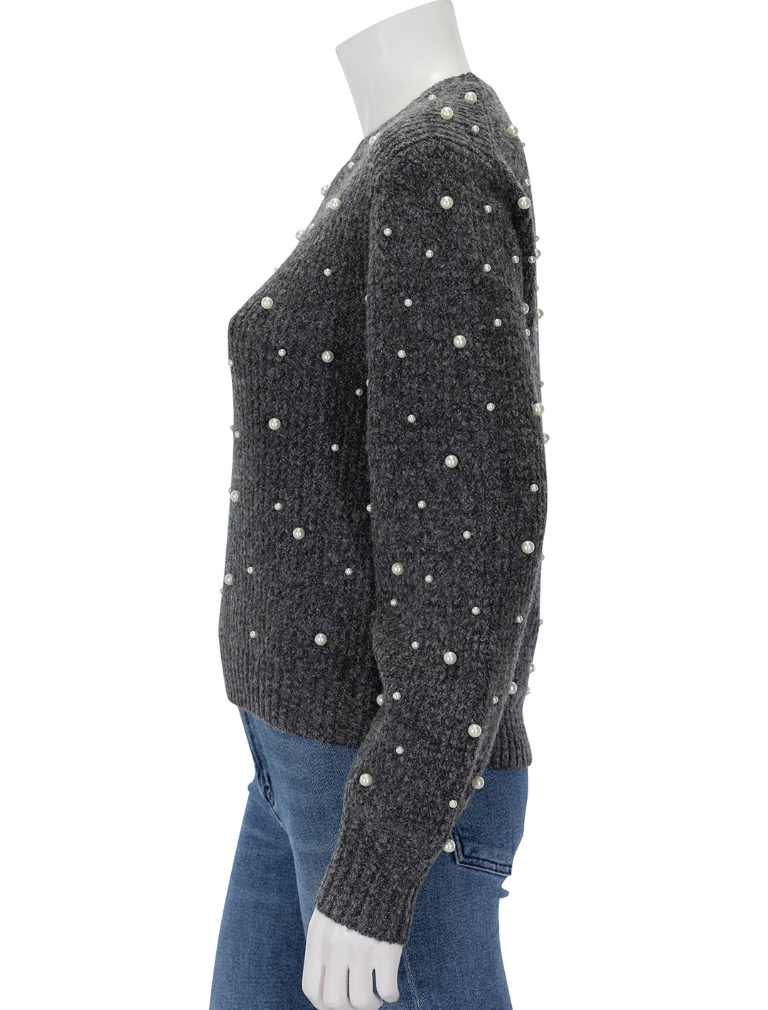 Side view of John + Jenn's augustus pullover in bejeweled granite.