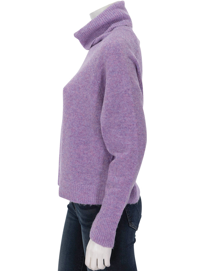 Side view of John + Jenn's emmett turtleneck in candy floss.