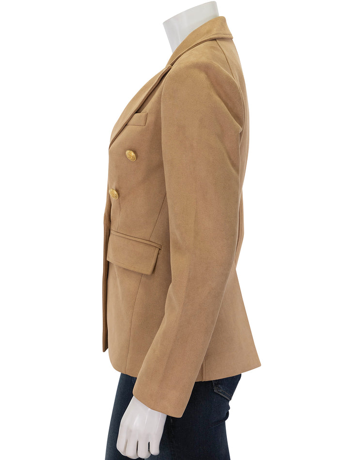 Side view of John + Jenn's orson blazer in british tan.