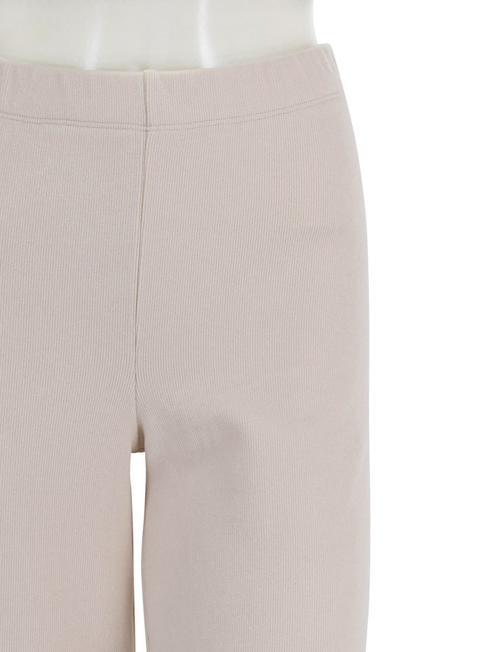 Close-up view of Stateside's honeyluxe flatback rib pant in cream.