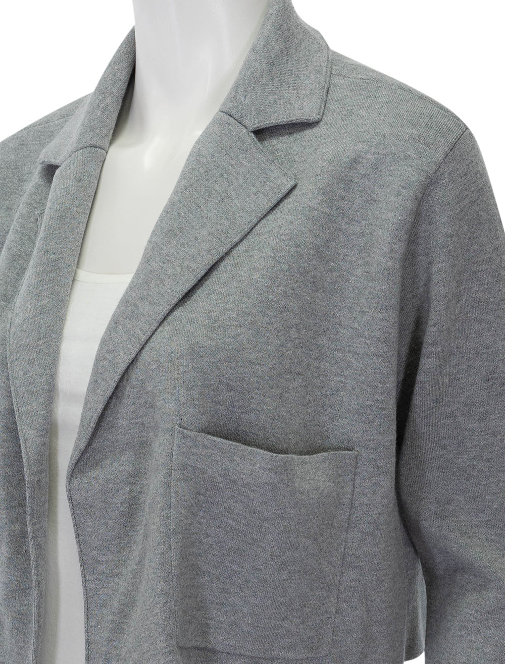 Close-up view of Splendid's elsie jacket in heather fog.