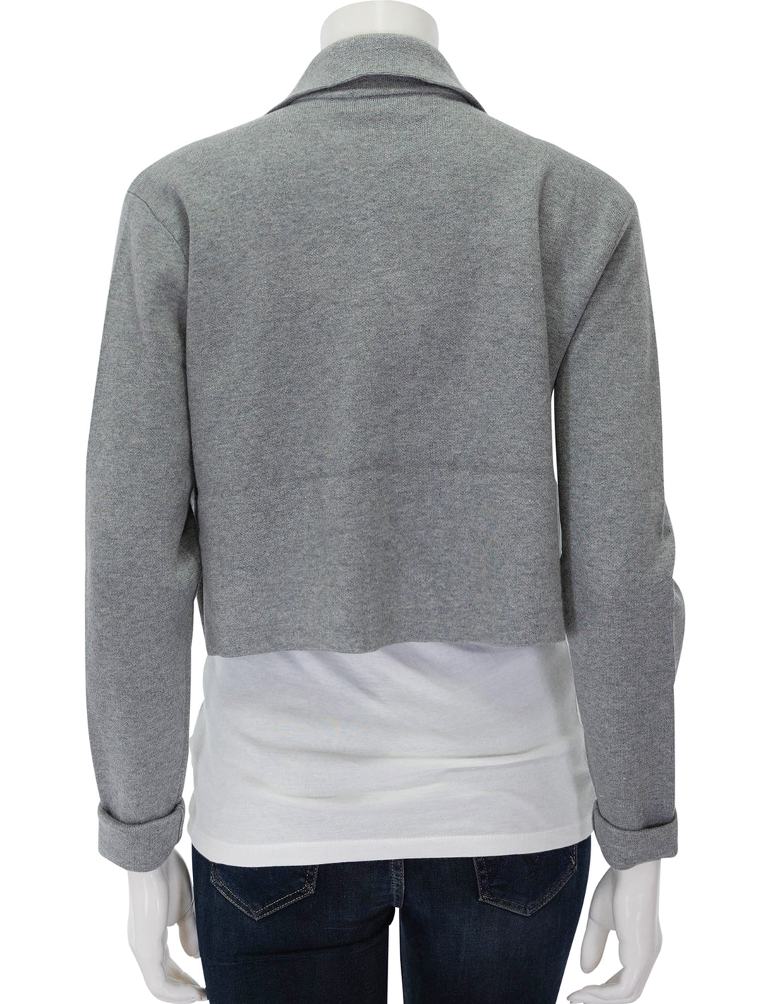 Back view of Splendid's elsie jacket in heather fog.