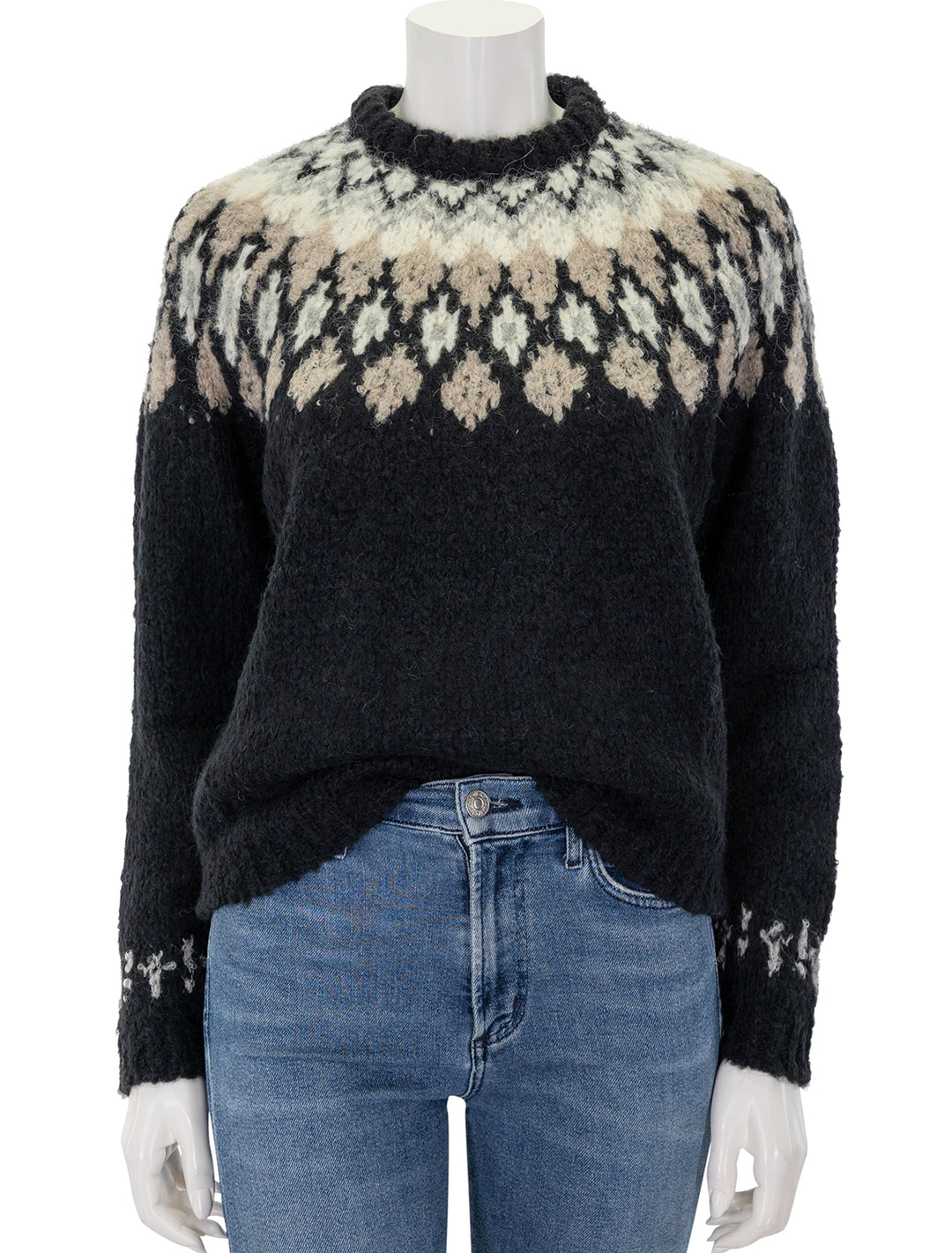 Front view of Splendid's noelle fair isle sweater.