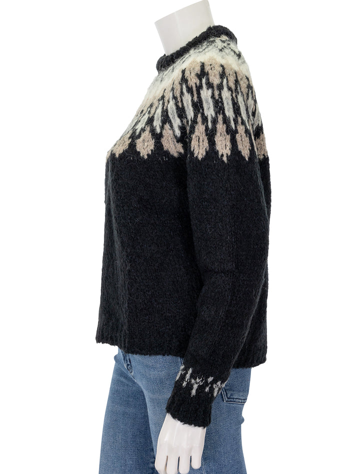 Side view of Splendid's noelle fair isle sweater.