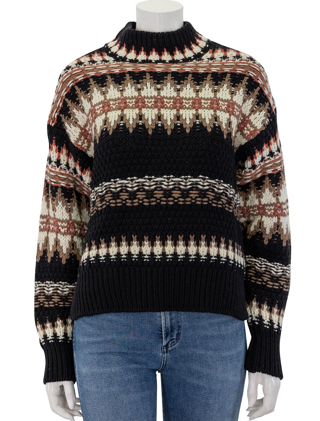 front view of henrietta fairisle sweater