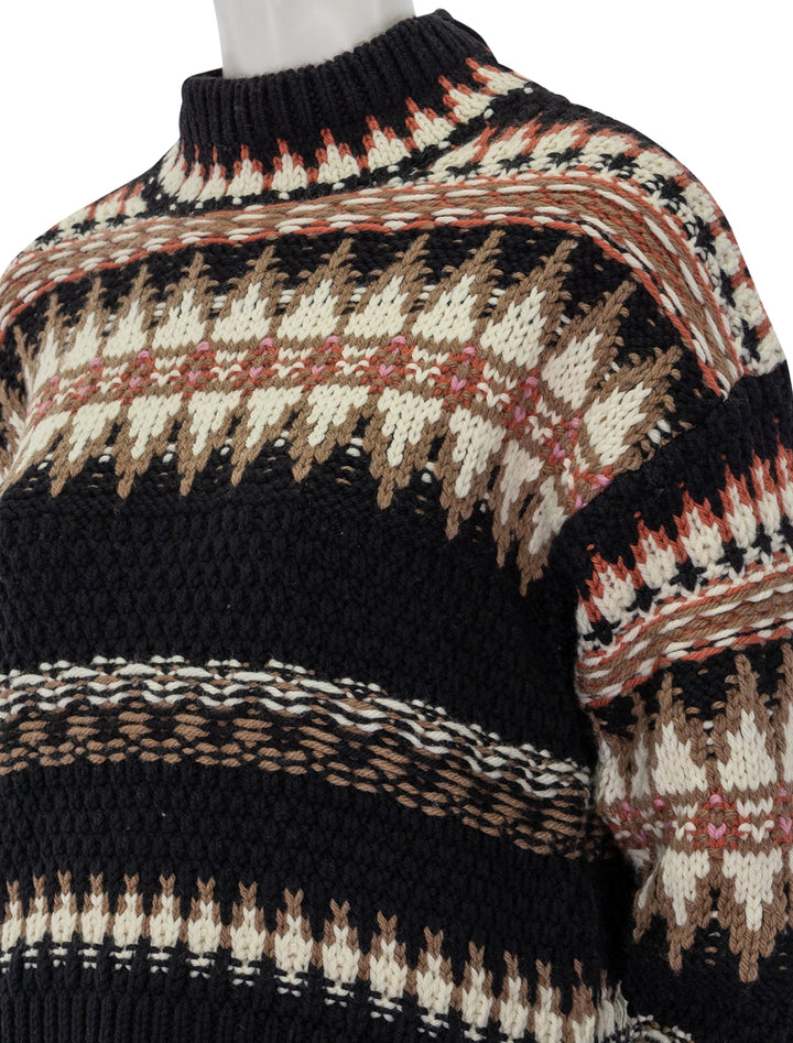 close up view of henrietta fairisle sweater