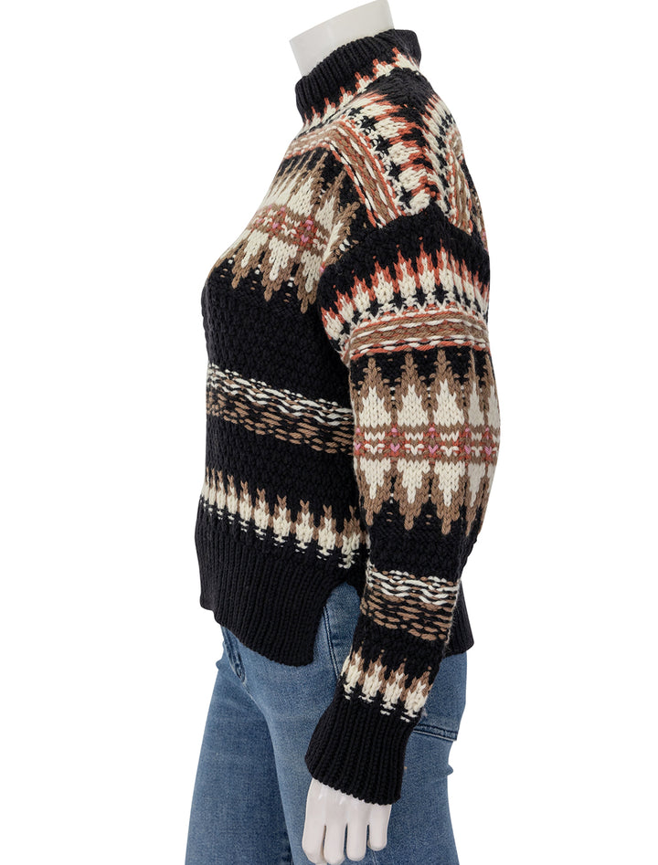 side view of henrietta fairisle sweater