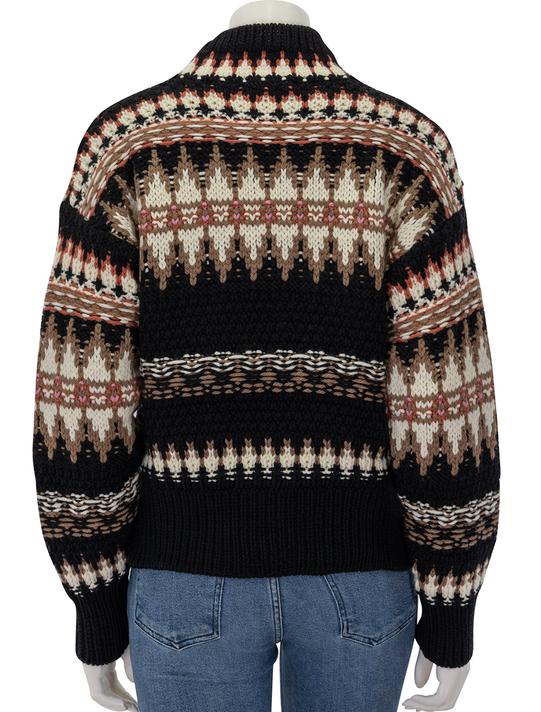 back view of henrietta fairisle sweater