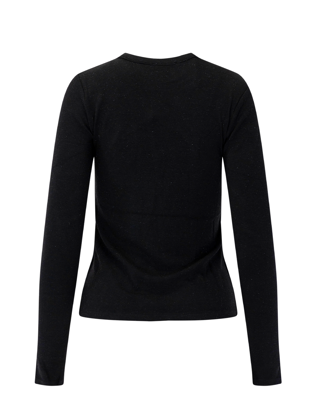 isabella shimmer long sleeve tee in black