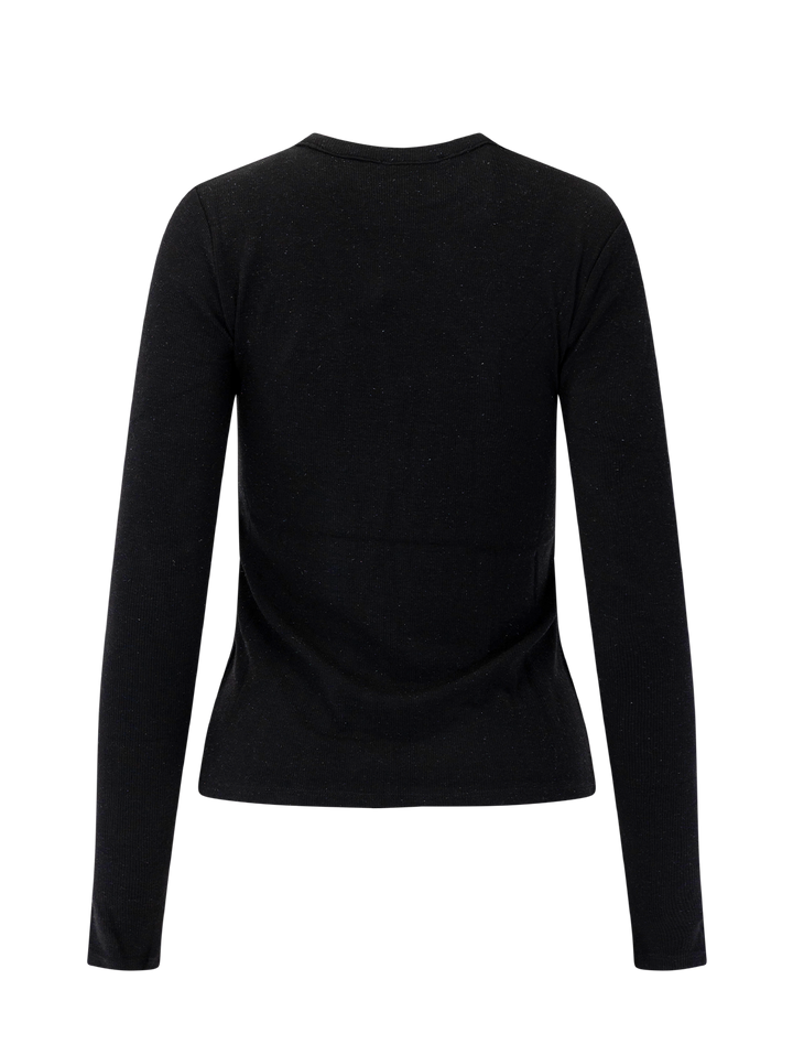 isabella shimmer long sleeve tee in black